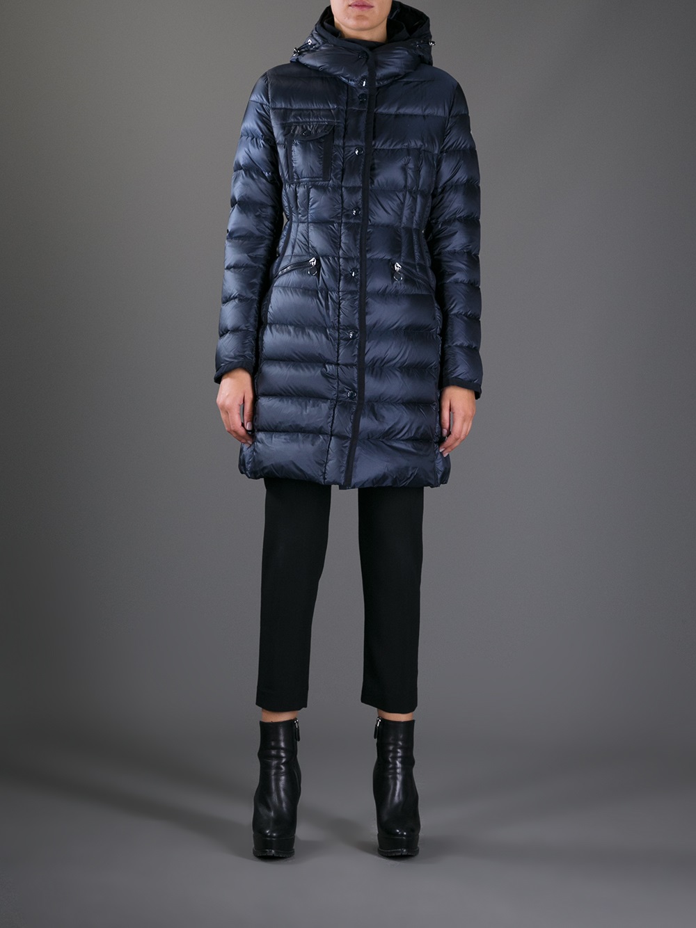 Moncler Hermine Coat in Blue - Lyst