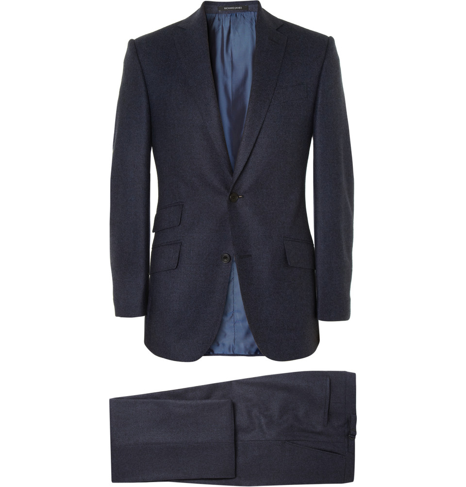 Lyst - Richard James Hyde Navy Prince Of Wales Check Wool Suit in Blue ...