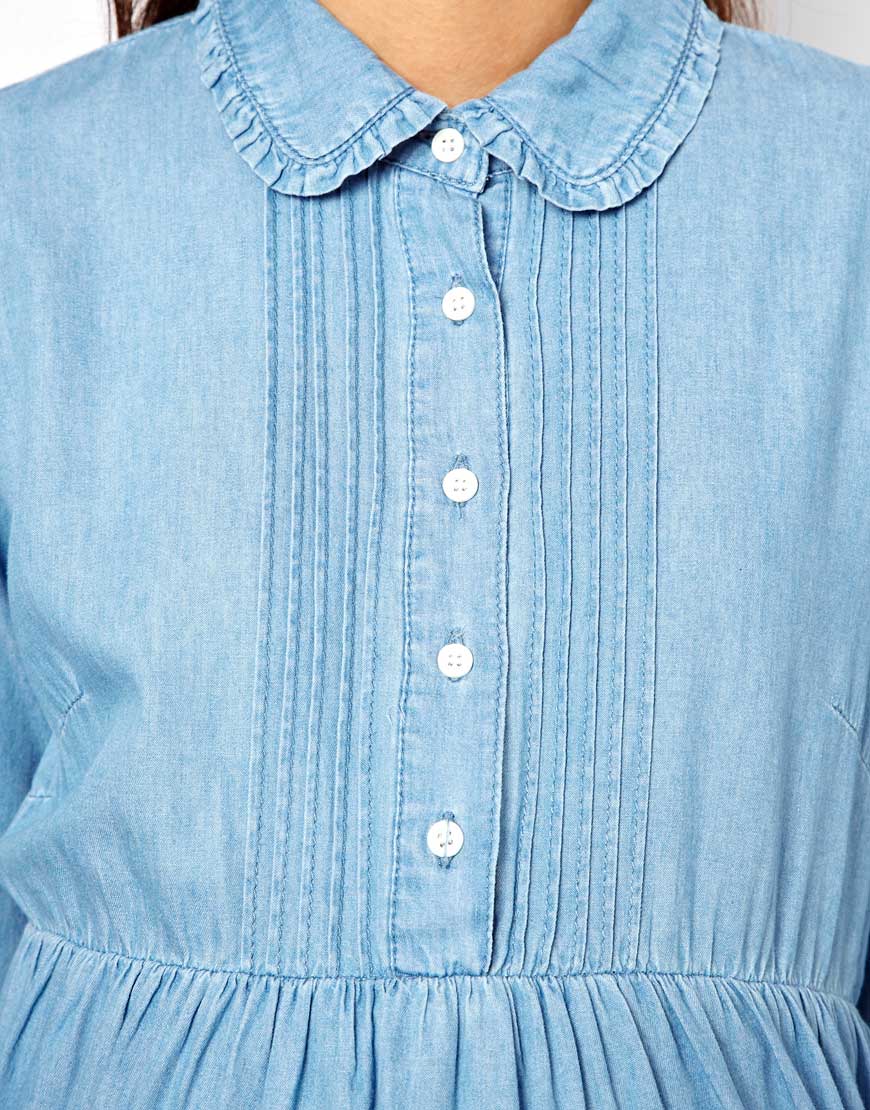 denim smock shirt dress