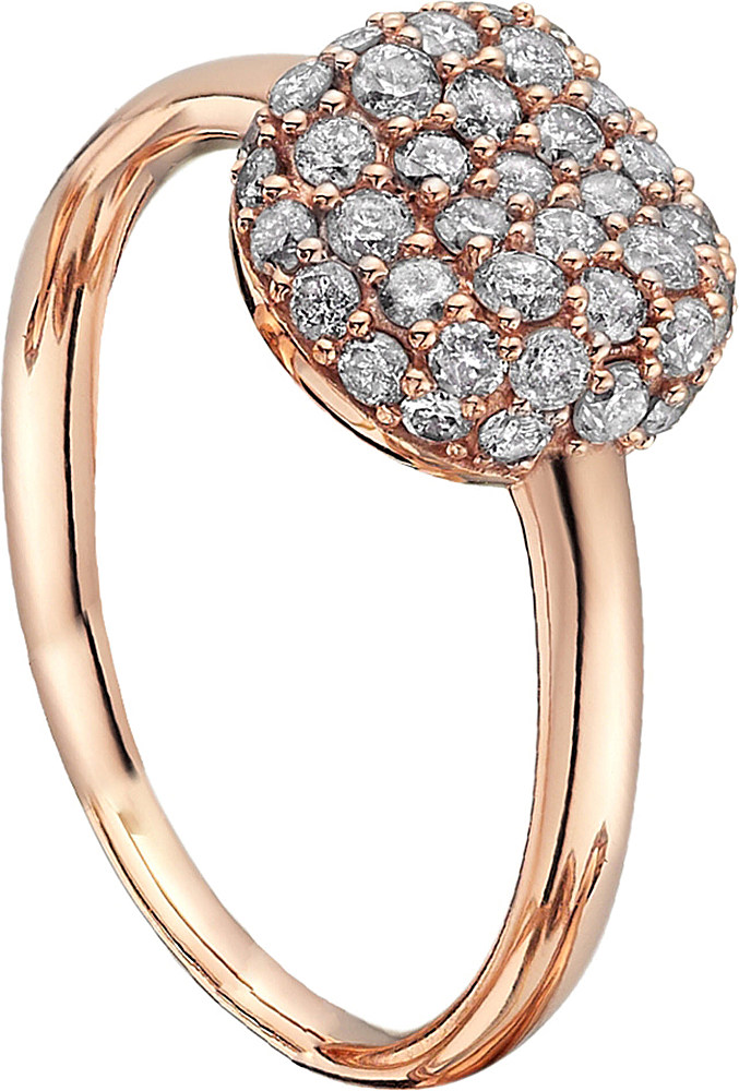 Astley Clarke 18ct Rold Gold Diamond Pillow Ring Gold with Diamond in