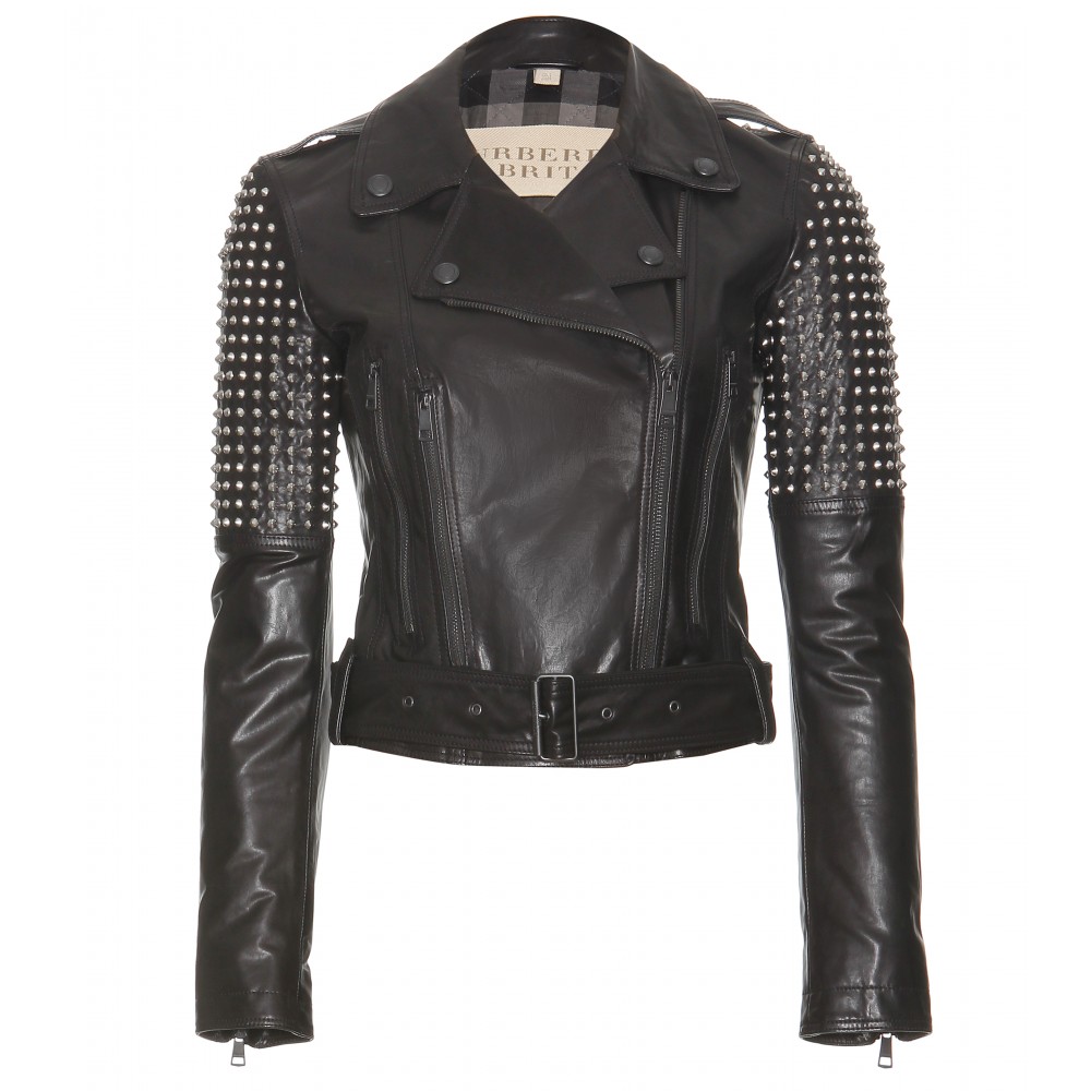 Burberry Brit Studded Leather Jacket In Black Lyst Gallery