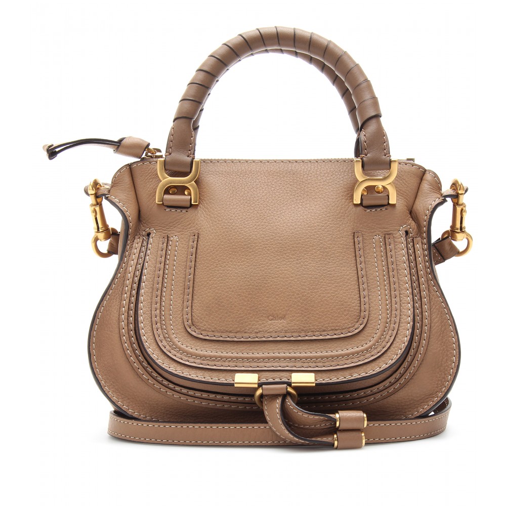 Chlo Baby Marcie Leather Handbag in Brown (nut) | Lyst  