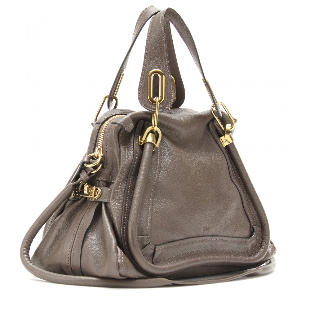 Chloé Paraty Medium Leather Shoulder Bag in Gray - Lyst