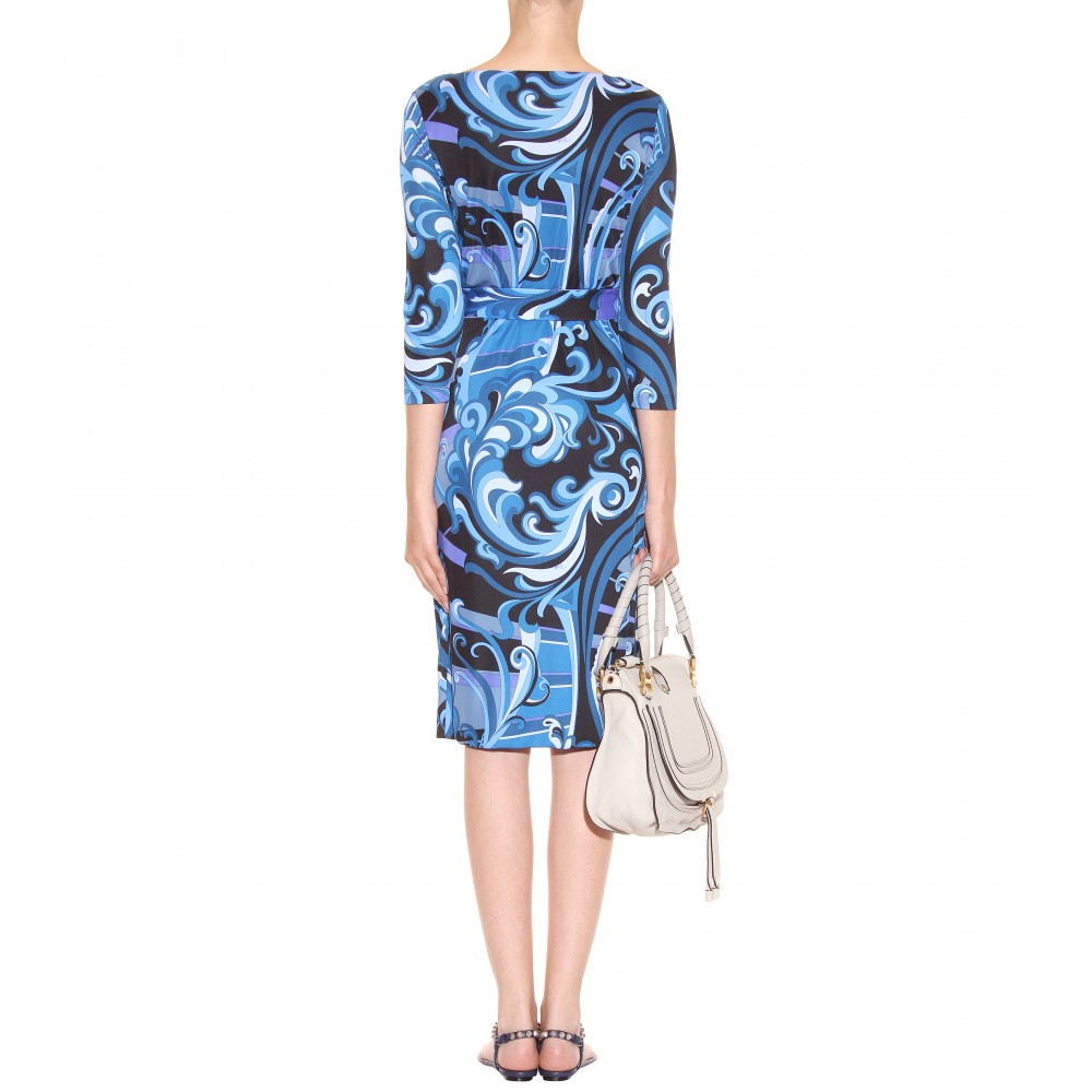 Emilio Pucci Print Dress in Blue - Lyst