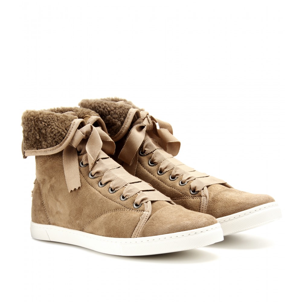 Lanvin Hightop Sneakers with Shearling 