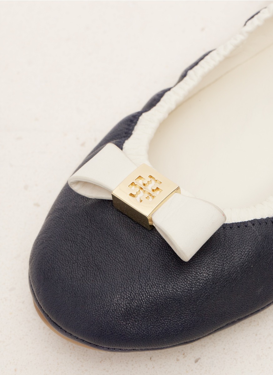 tory burch eddie ballet flat with crystal bow