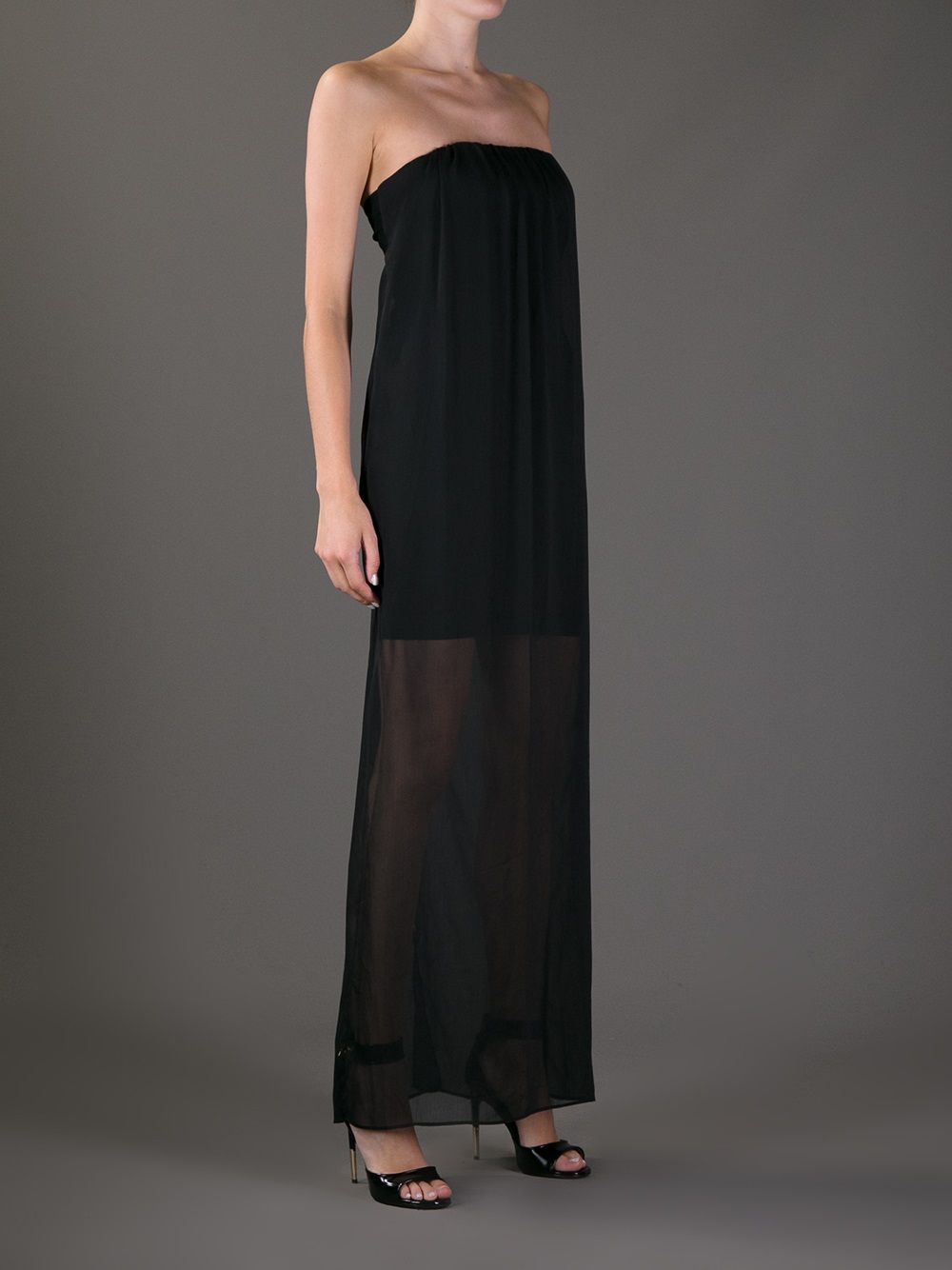 alice and olivia long black dress