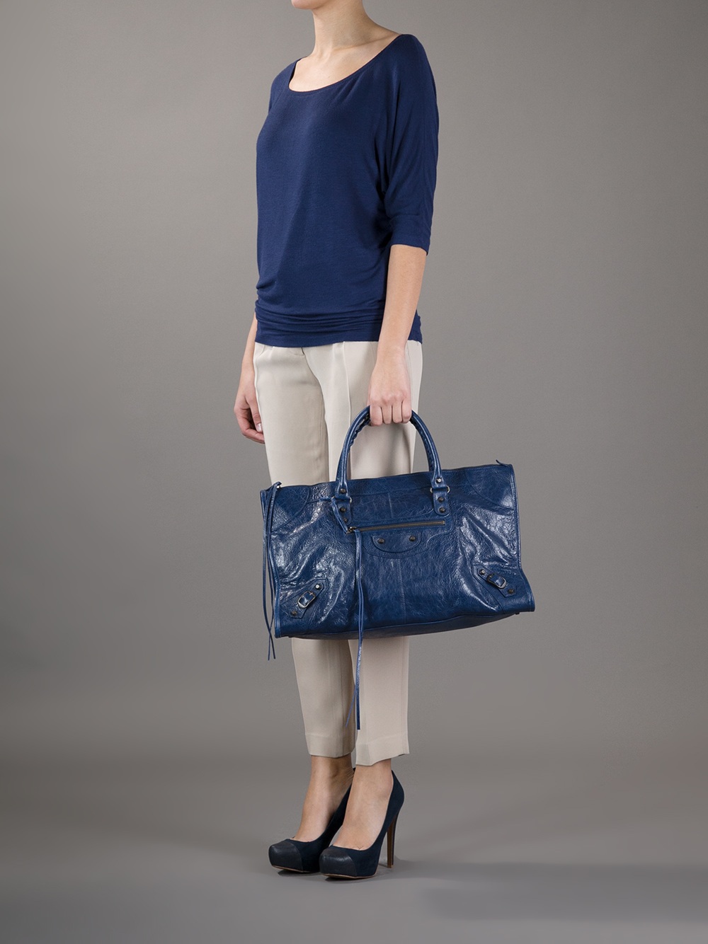 Balenciaga Classic Work Tote Bag in Navy (Blue) | Lyst