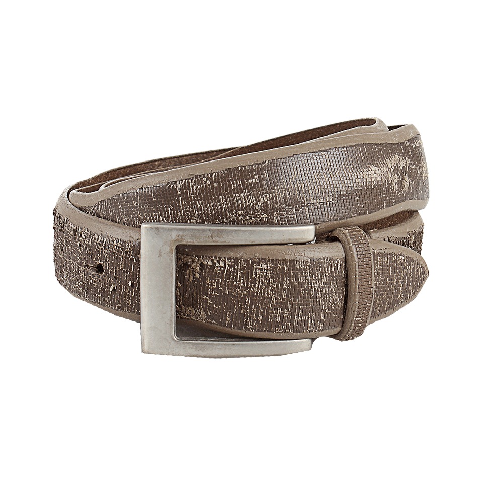 Brunello Cucinelli Distressed Leather Belt in Silver (CACC2433) | Lyst