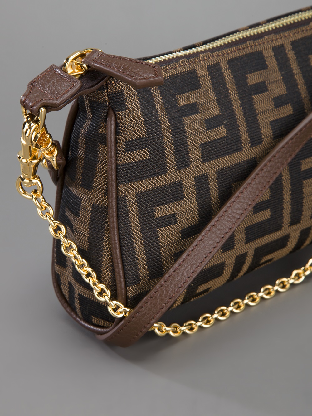 Fendi Monogram Pochette in Brown