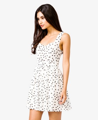 forever 21 black and white polka dot dress