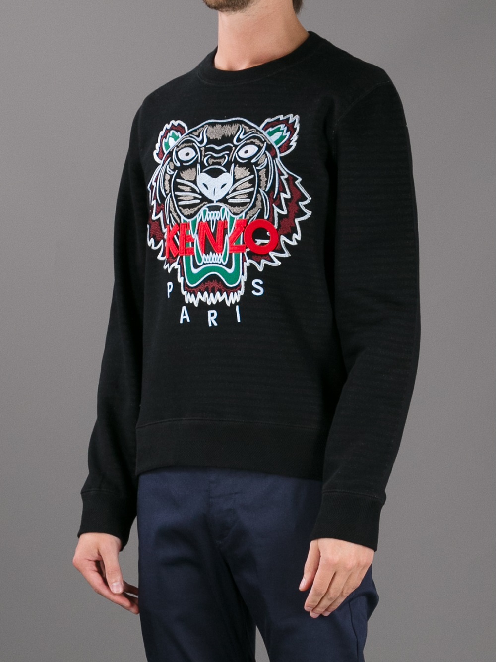 KENZO Slogan Tiger Print Sweatshirt in Black for Men - Lyst