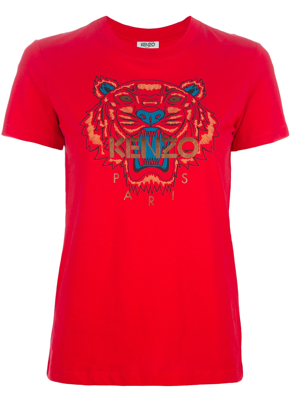 KENZO Tiger Print Tshirt in Red - Lyst