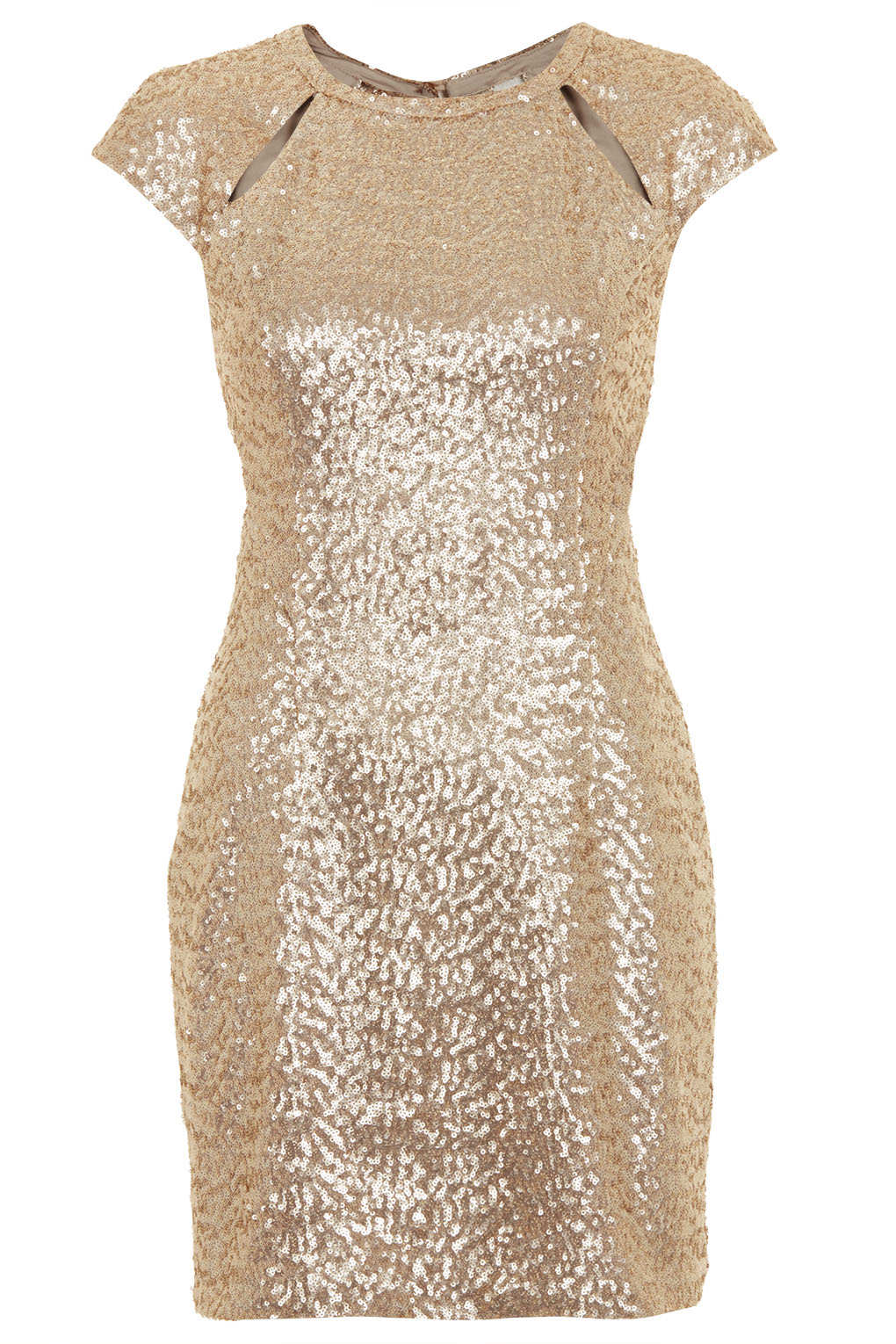 Topshop Sequin Cutout Mini Dress in Metallic | Lyst