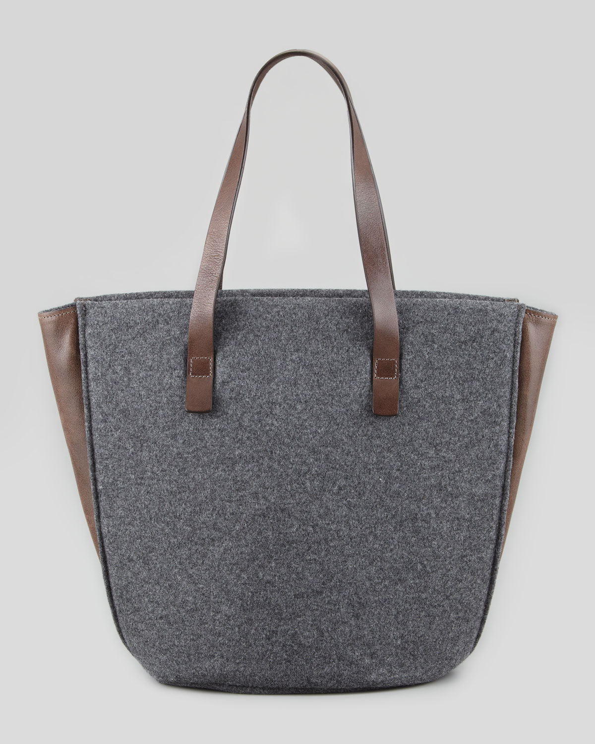 Lyst Brunello Cucinelli Feltro Flannel Bucket Tote Bag Charcoal in Gray