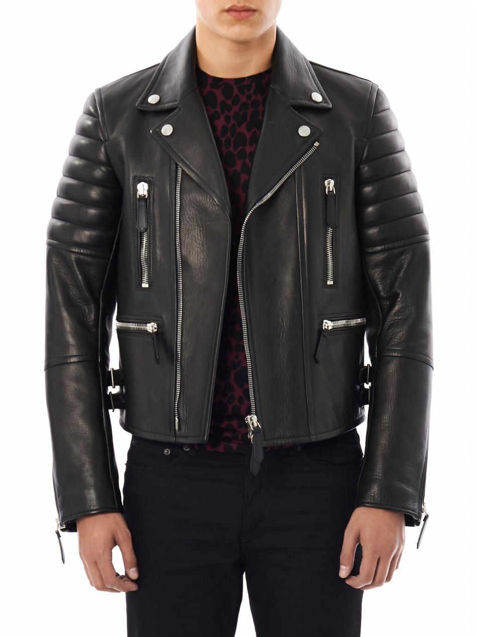 Lyst - Burberry Prorsum Leather Biker Jacket in Black for Men