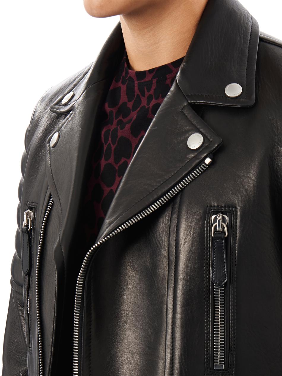 Burberry Prorsum Leather Biker Jacket in Black for Men - Lyst