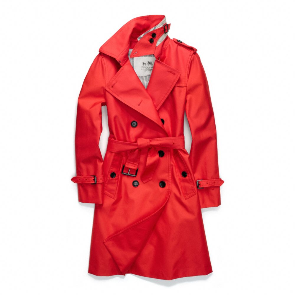 Coach red trench coat Coach Trench Coats. Items. Related Styles Coach Orange Red Coat. $ $ US 2 (XS) Coach Black Coat. $ US 2 (XS) Coach Tan Sateen Walking Coat. $