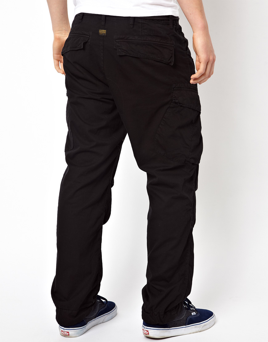 G-Star RAW Loose Fit Cargo Trousers With Belt in Black for Men - Lyst
