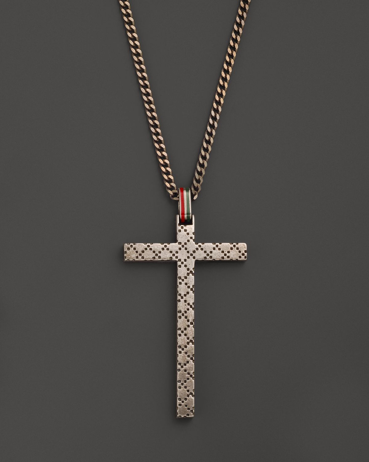Gucci Sterling Silver and Enamel Diamante Necklace with Cross Pendant 195  in Metallic for Men | Lyst