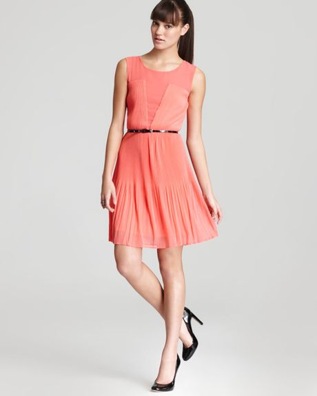 Guess Dress Caroline Belted in Pink (Coral) | Lyst