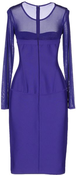 Hervé L. Leroux Kneelength Dress in Purple | Lyst
