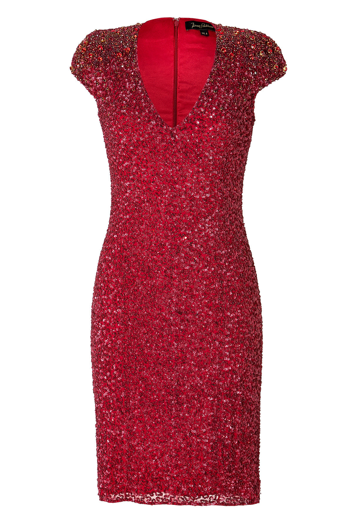 Lyst - Jenny packham Silk Sequined Dress In Rojo in Red