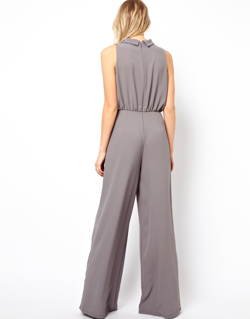 Love Jumpsuit with Polo Neck in Grey (Gray) - Lyst