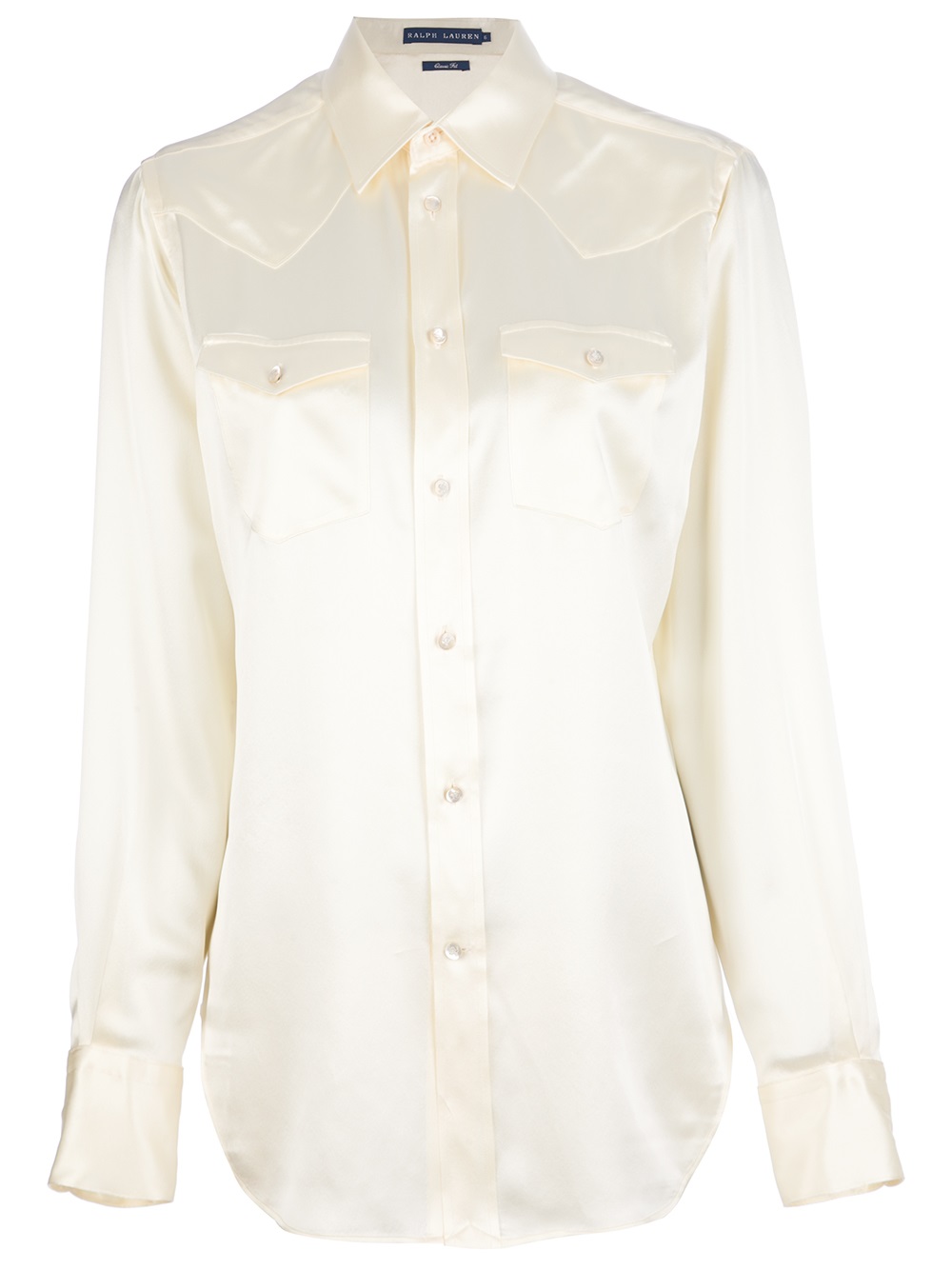 Ralph Lauren Silk Button Down Shirt in Cream (Natural) | Lyst