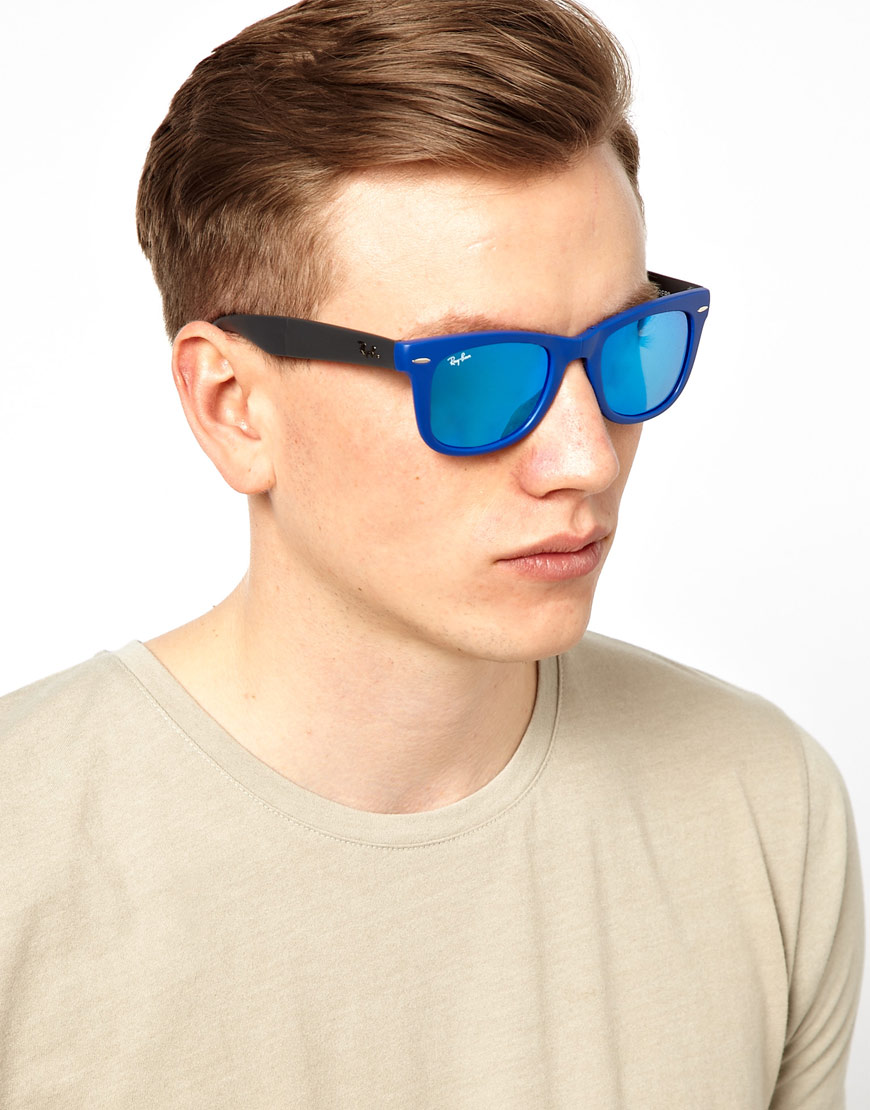 Middelhavet Hong Kong interview Ray-Ban Folding Wayfarer Sunglasses in Blue for Men | Lyst