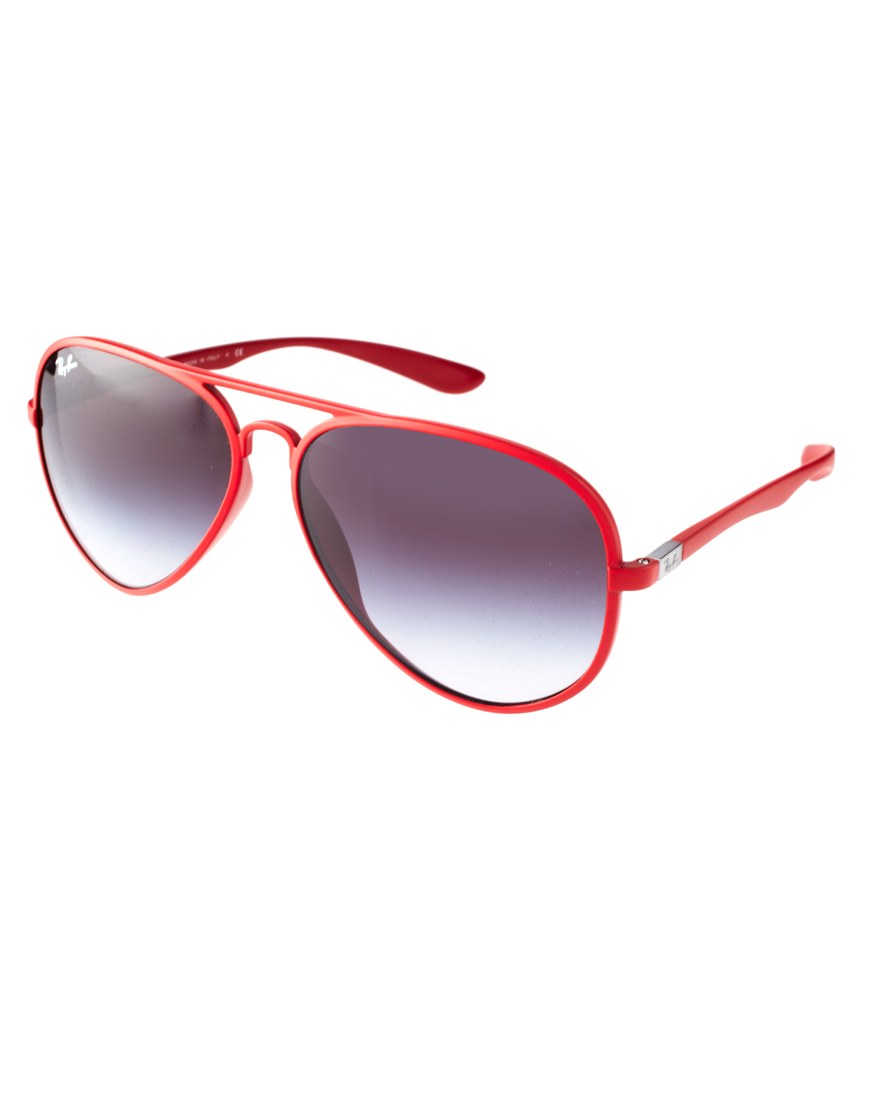 Ray-Ban Aviator Sunglasses in Red for Men | Lyst