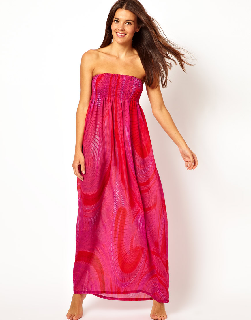 bandeau maxi dress beach