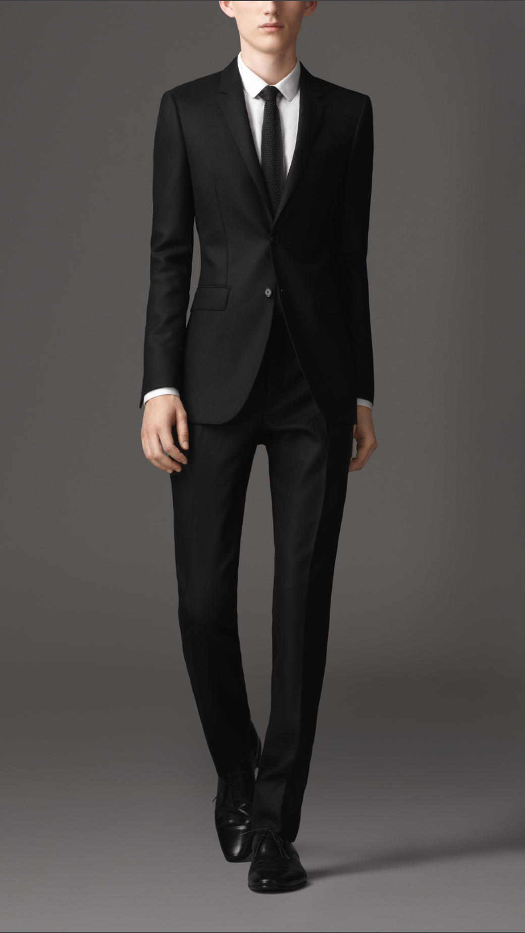 Burberry Slim Fit Hopsack Wool Suit in Black Men - Lyst