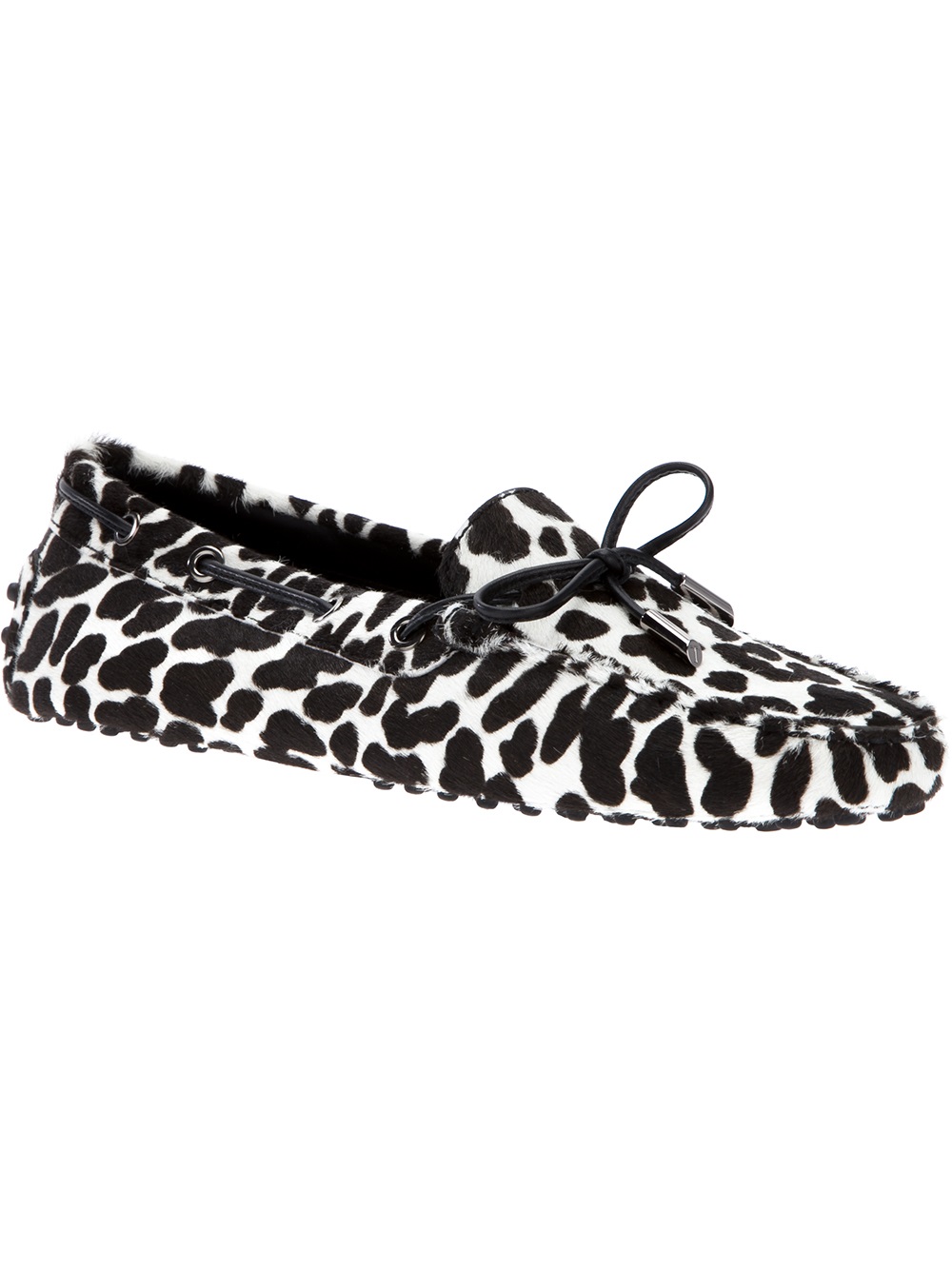 Tod's Animal Print Loafer in Black | Lyst