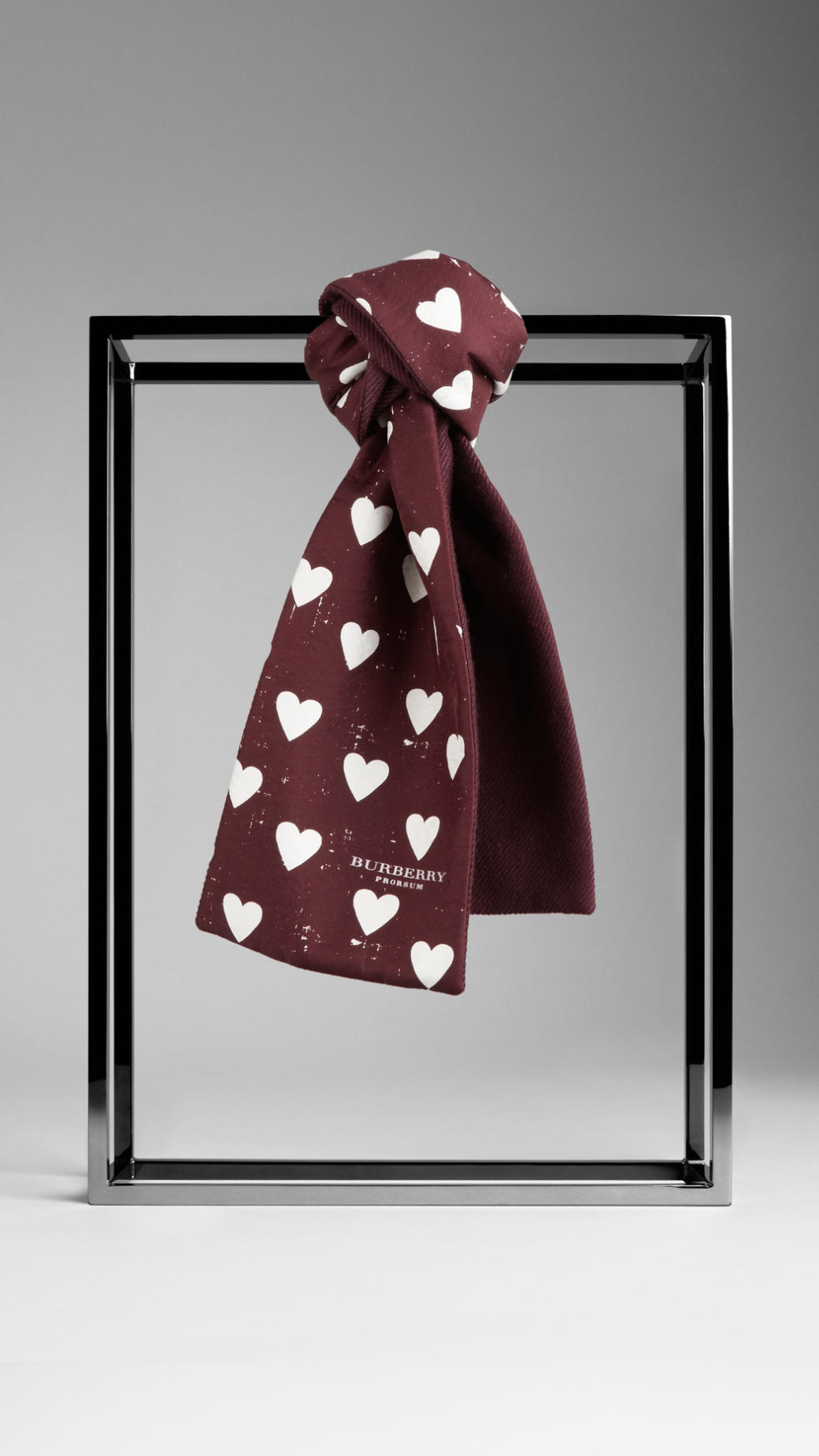 Lyst Burberry Heart Print Silk Cashmere Scarf in Red for Men