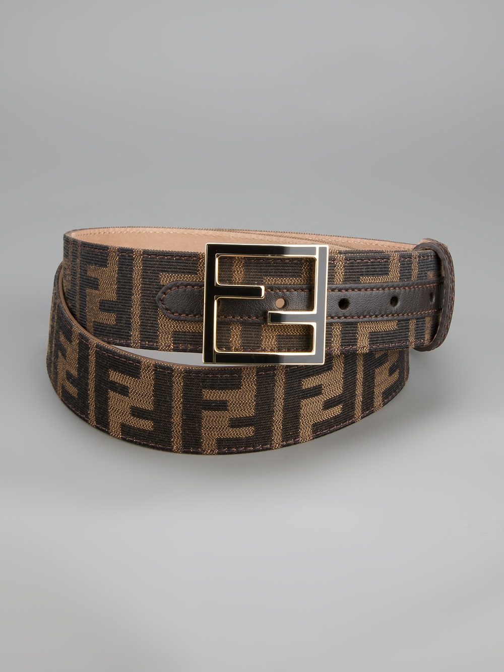 Fendi Monogram Belt in Brown for Men | Lyst