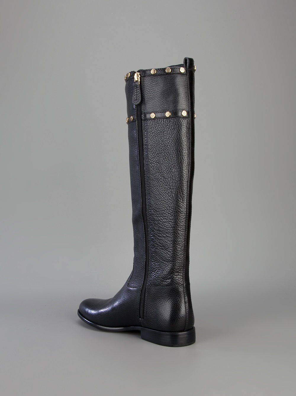 Tory Burch Studded Knee High Boot in Black - Lyst