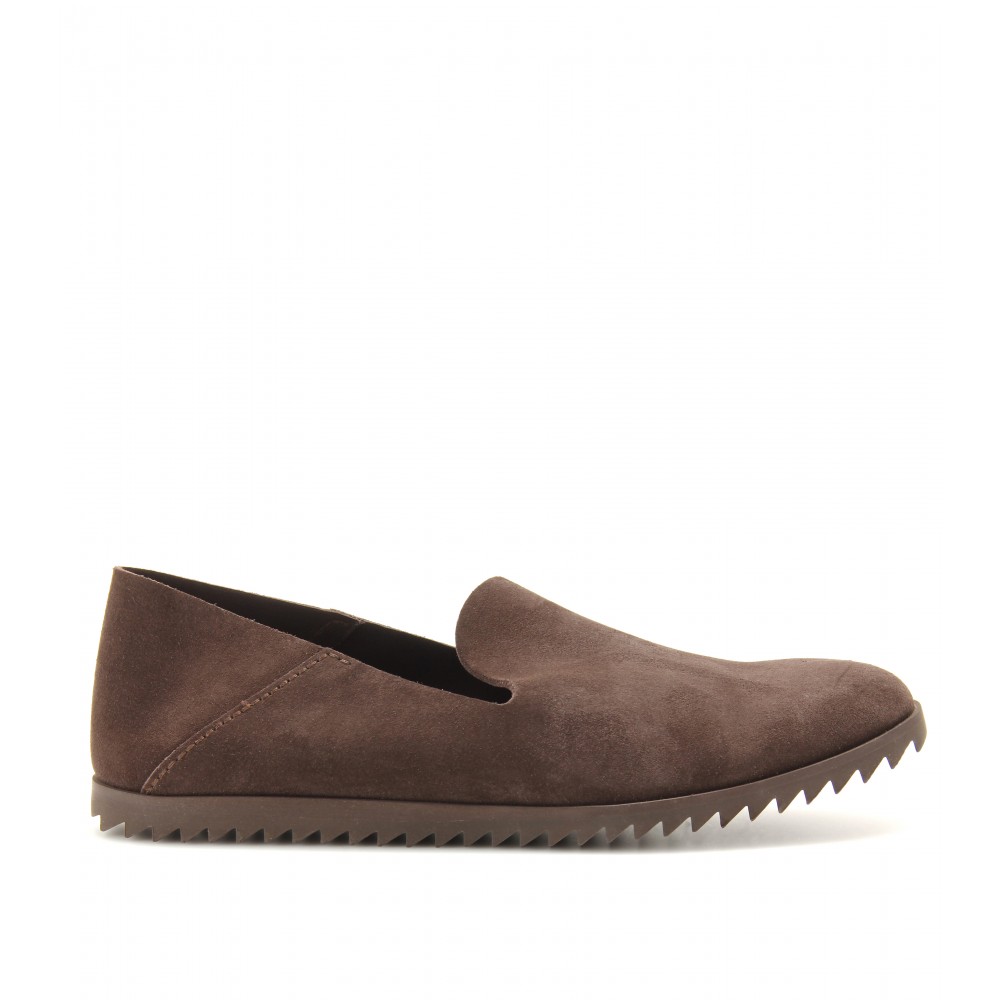 Pedro Garcia Yoshi Suede Slipperstyle Loafers in Gray - Lyst