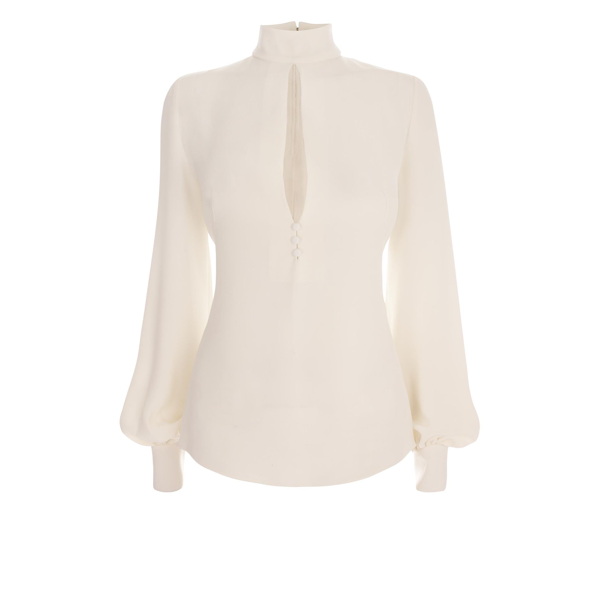keyhole blouse white