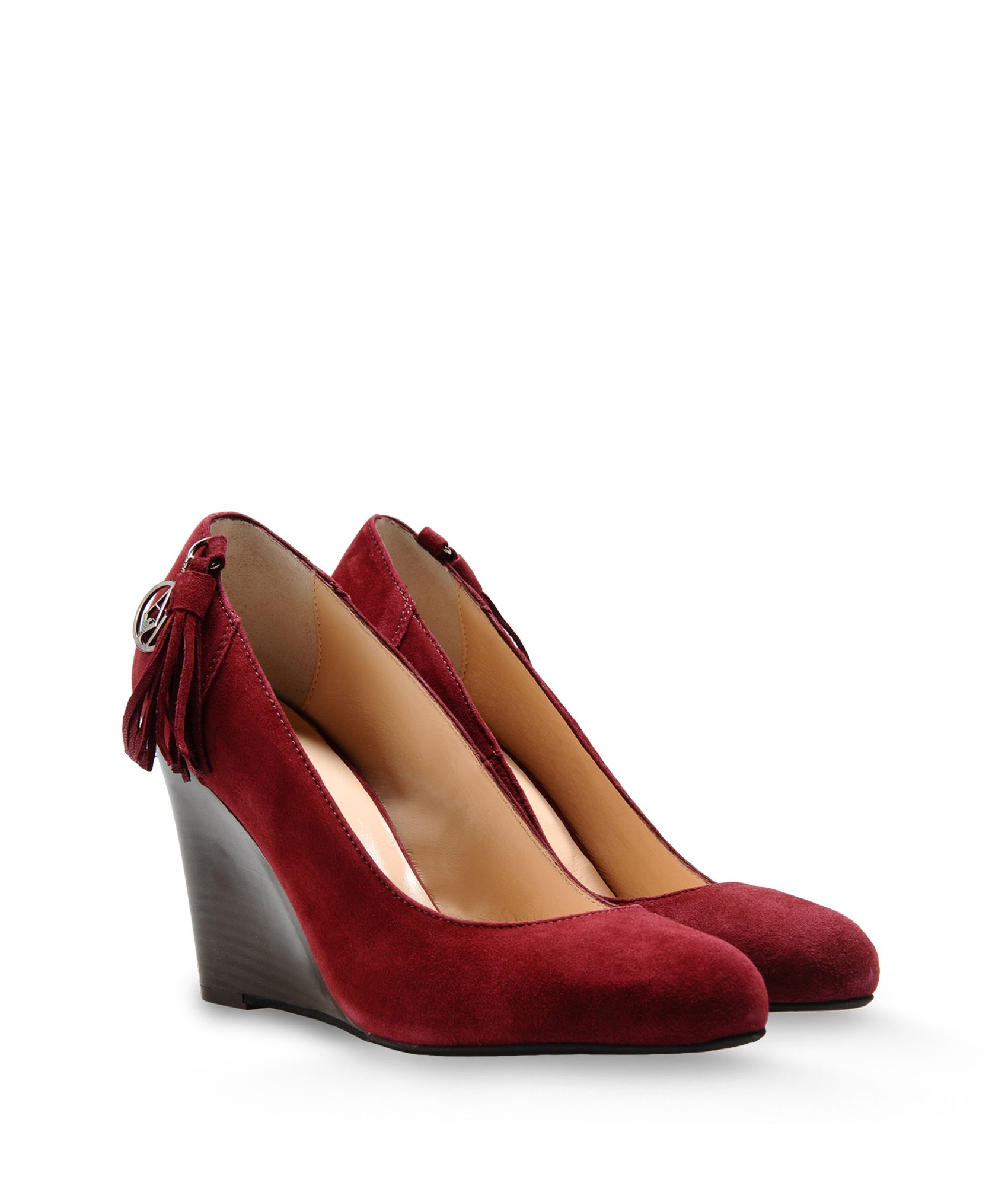 Lyst Armani Jeans Wedge Pump Shoes in Red
