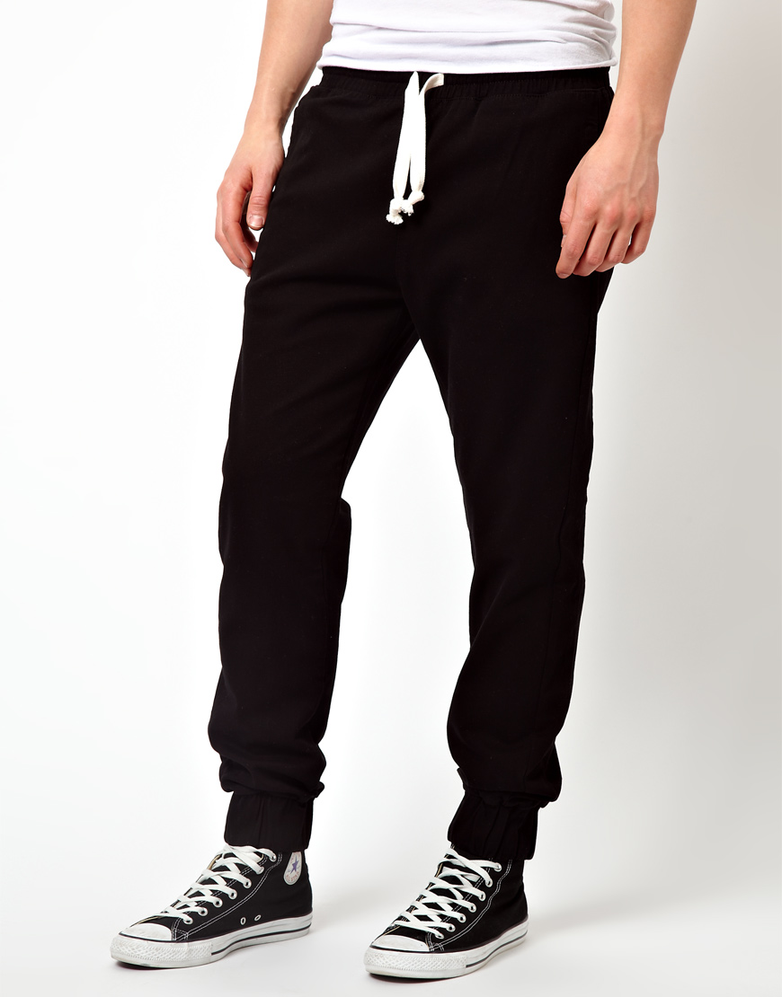 Lyst - Asos Regular Cuffed Sweatpants in Black for Men