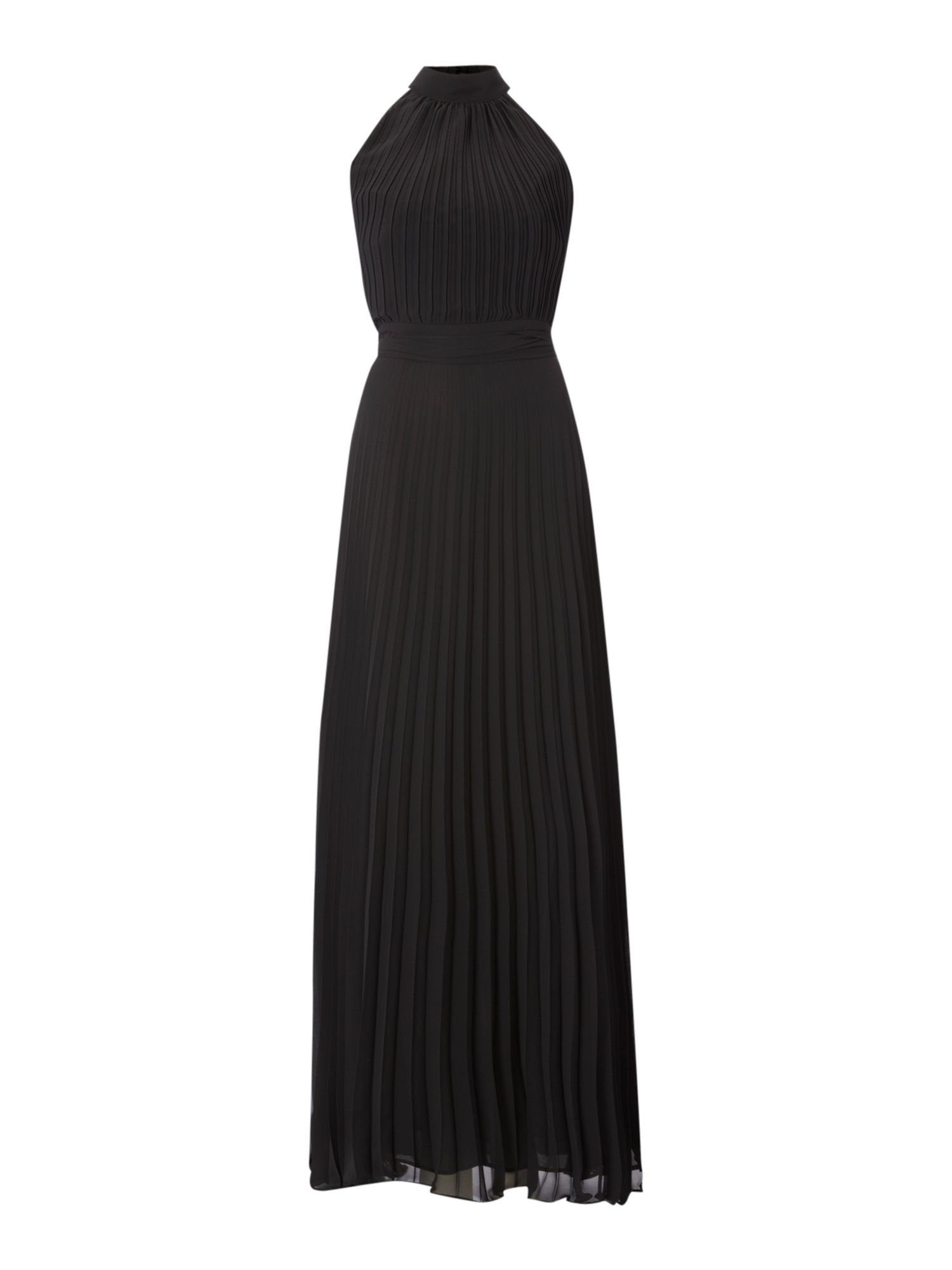 high neck black maxi