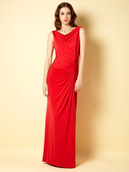 Biba Cowl Back Maxi Dress in Red | Lyst