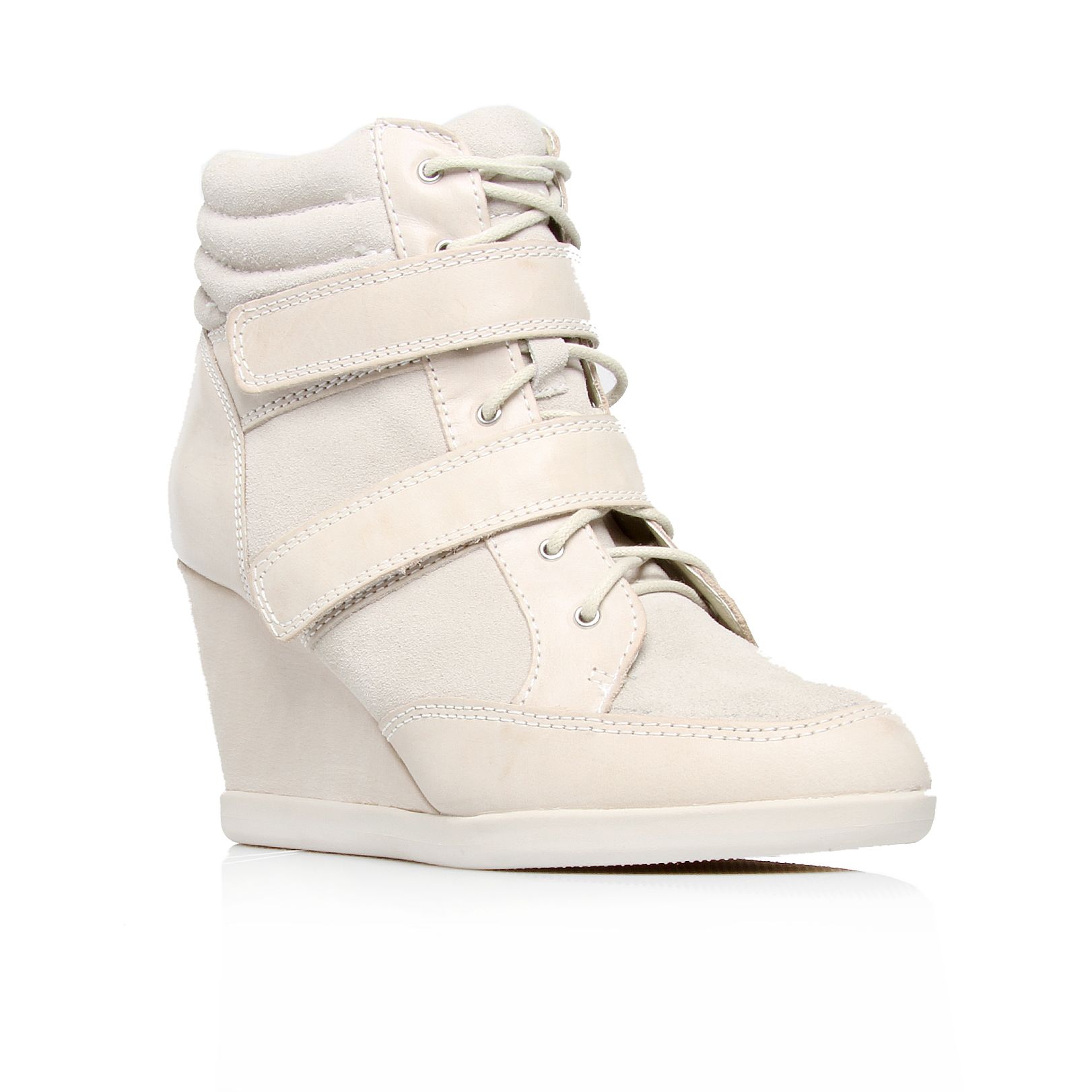 Carvela kurt geiger Sparkle Wedge Trainers in White | Lyst