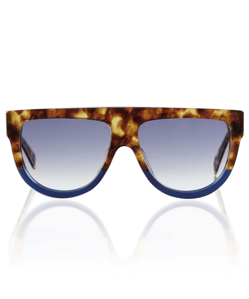 Céline Twotone Flat Top Sunglasses in Brown Lyst