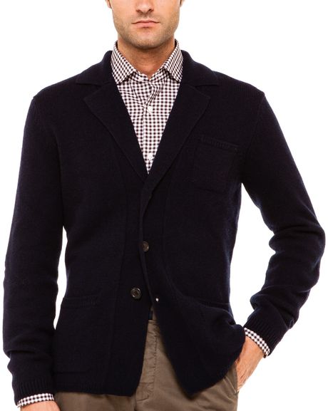 Cruciani Soft Structured Blazer with Suede Elbow Patches in Blue for ...