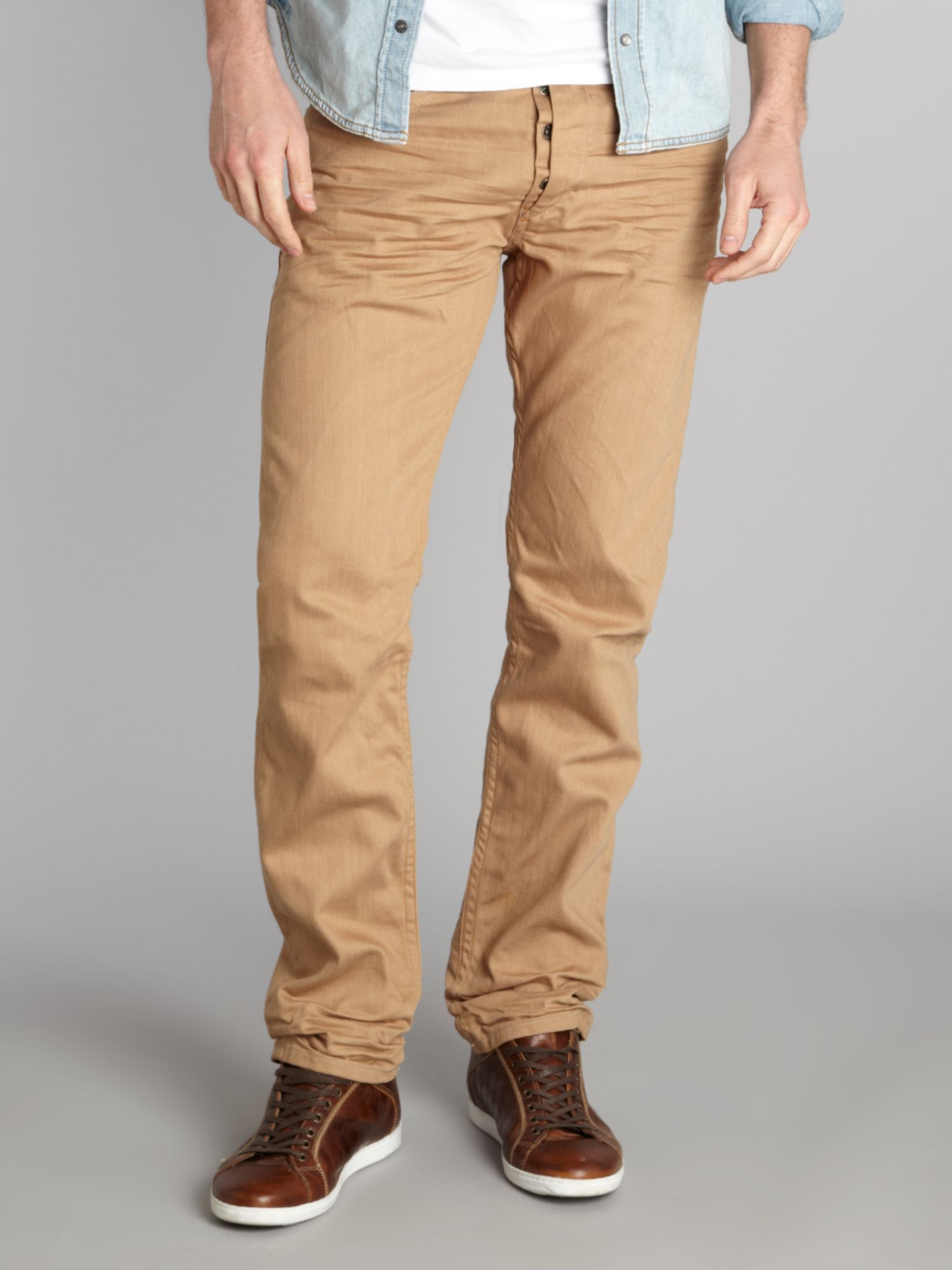 Diesel Braddom 8qu Carrot Fit Jeans in Natural for Men | Lyst