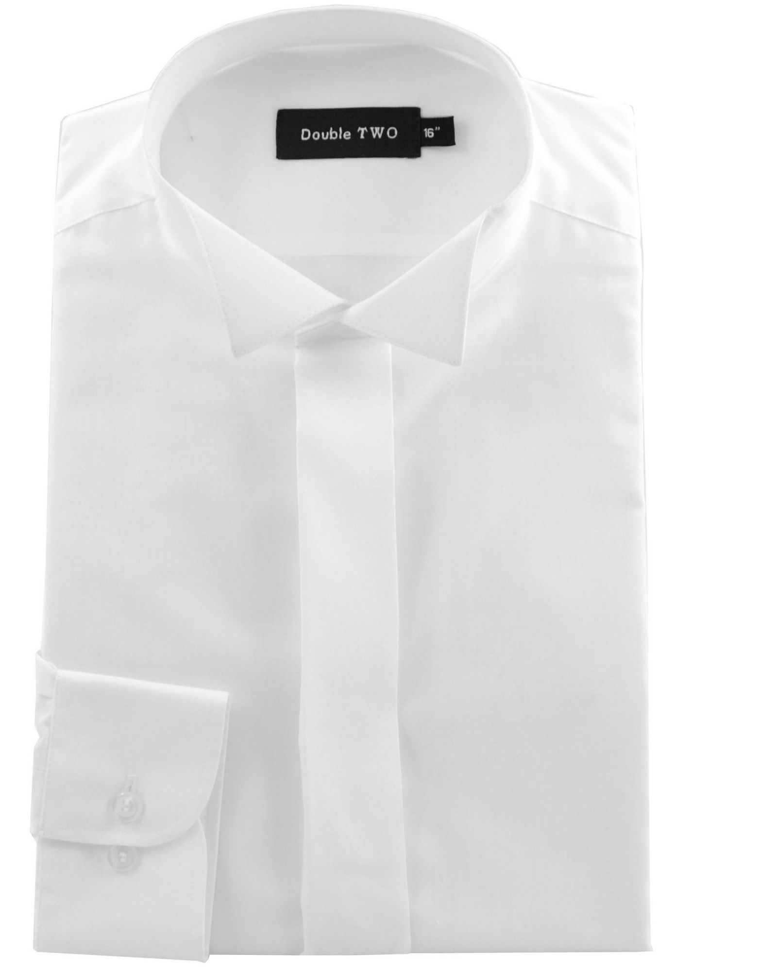 Double two Wing Collar Plain Fly Front Dress Shirt in White for Men | Lyst