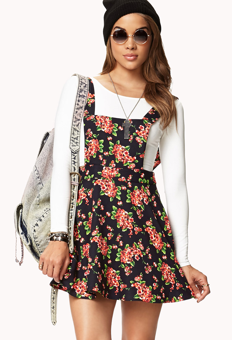 floral overall dress forever 21