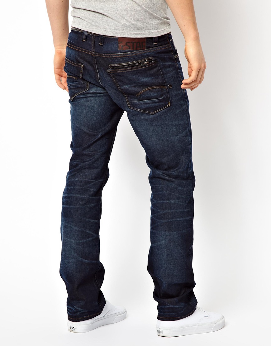 G-Star RAW G Star Jeans Attacc Low Straight Dark Aged in Blue for Men ...